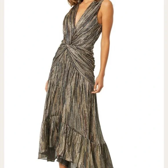 Anthropologie Misa Los Angeles metallic high low dress - Picture 4 of 9